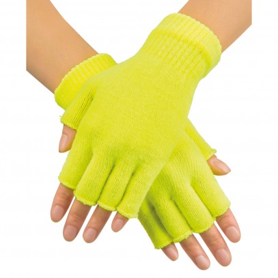Fingerlose Handschuhe neon-gelb