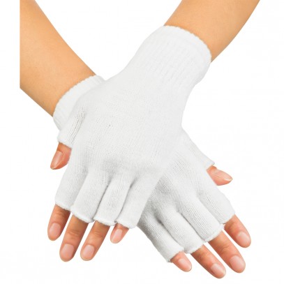 Fingerlose Handschuhe weiß