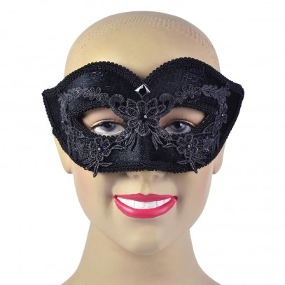 Florale Venezia Maske schwarz