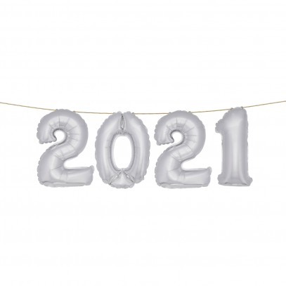 Folienballon Set 2021 silber
