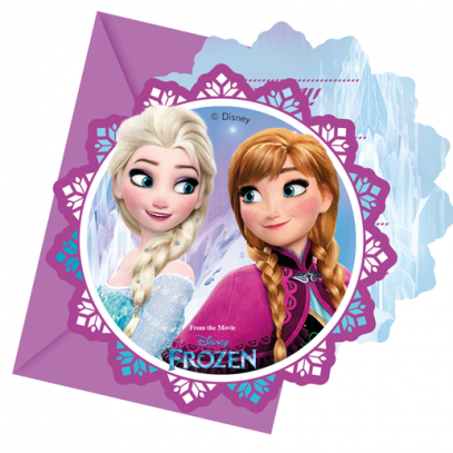 Frozen Anna und Elsa Einladungskarten 6 Stück