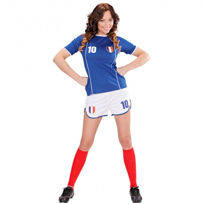 Fußballerin Fan-Girl Frankreich Set
