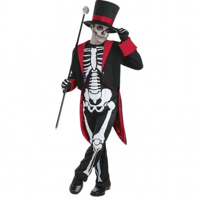 Skelett Gentleman Kostüm für Kinder