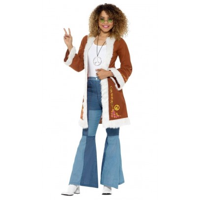 70er Jahre Retro Hippie Mantel für Damen