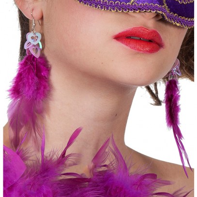 Glamour Feder-Ohrringe pink