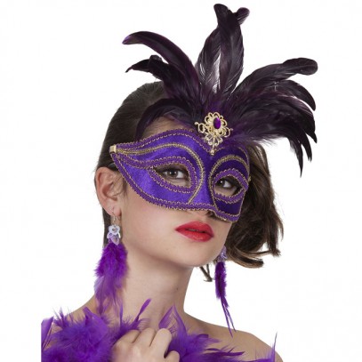 Glamour Feder-Ohrringe violett 