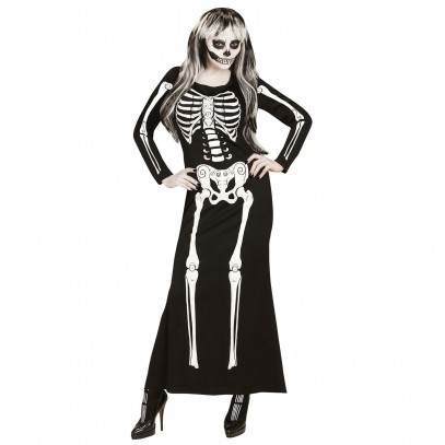 Glamour Skelett Lady Damenkostüm