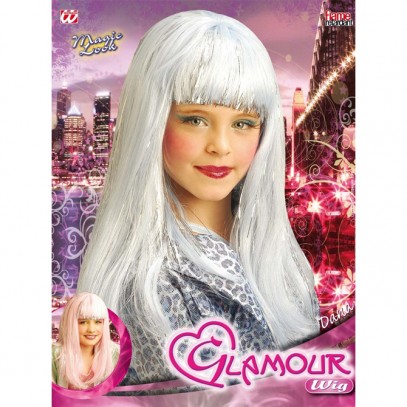 Glamour Girl Perücke mit Strähnen für Kinder