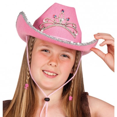 Glitter Cowboy Hut mit Diadem für Kinder