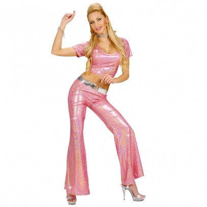Pinke Disco-Hose mit Glitzereffekt