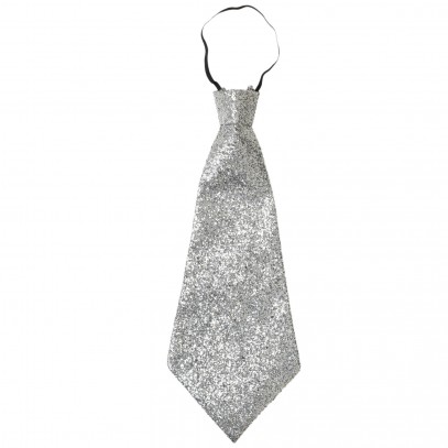 Gloria Glitter Krawatte silber 1