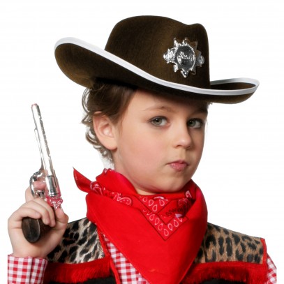 Gnadenloser Western Sheriff Hut für Kinder Braun