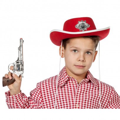 Gnadenloser Western Sheriff Hut für Kinder Rot