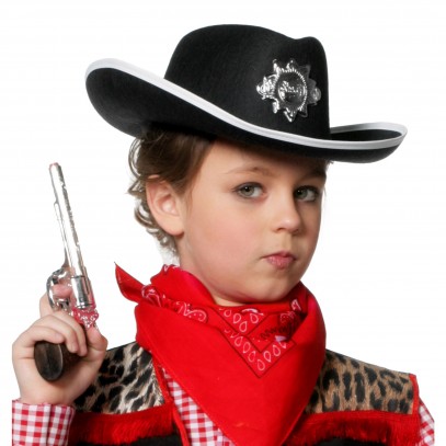 Gnadenloser Western Sheriff Hut für Kinder Schwarz