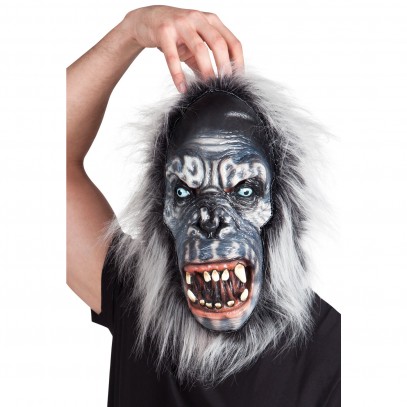 Gorilla Maske mit Fell aus Latex