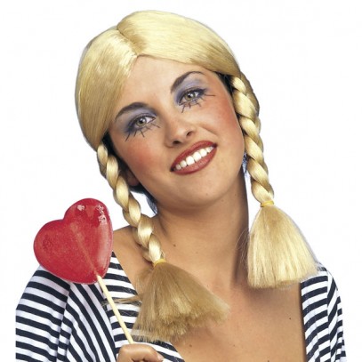 Gretchen Tirolerin Perücke blond mit Zöpfen für Damen 