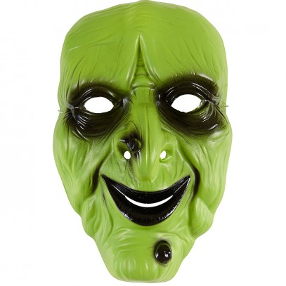 Grüne Gifthexe PVC-Maske 1