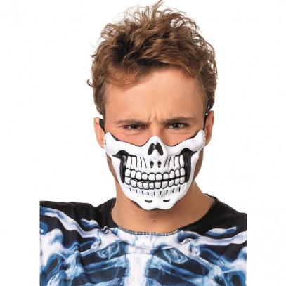 Halloween Skelett Halbmaske weiß