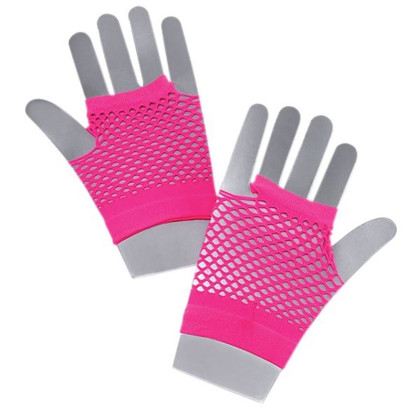 Fingerlose Netzhandschuhe in Pink