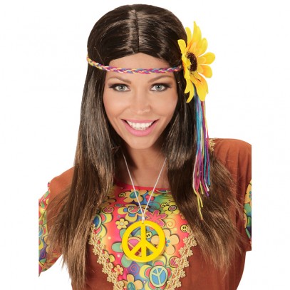 Happy Hippie Perücke mit Haarband
