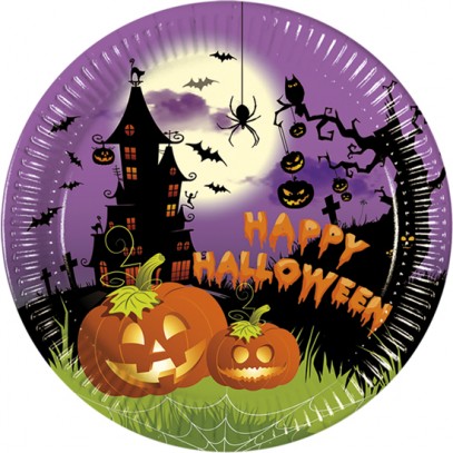 Happy Spooky Halloween Pappteller 8 Stück