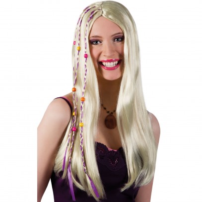 Happy Hippie Girl Perücke blond 1