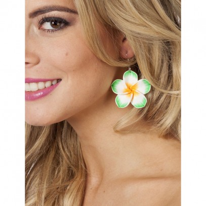 Hawaii Blüten Ohrringe grün