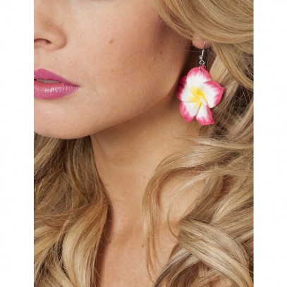 Hawaii Blüten Ohrringe pink