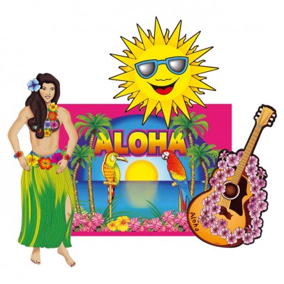 Hawaii Beach Deko 4er-Set