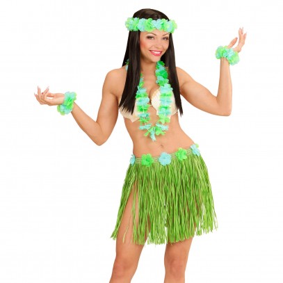 Hawaii Girl Kostüm-Set grün 1