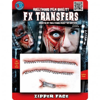 3D FX Transfers Horror Zipper Face