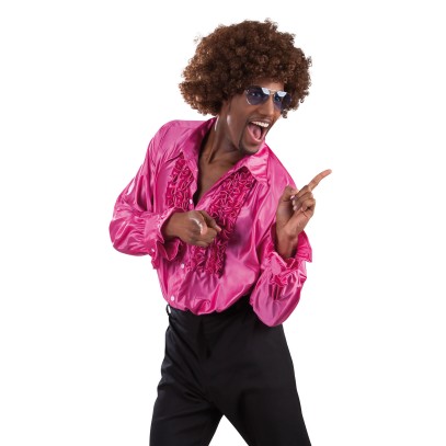 Disco Fever Rüschenhemd pink