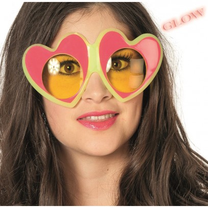 Herzbrille Leuchtbrille pink