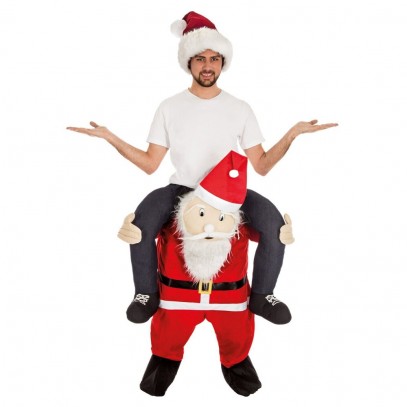 Santa Weihnachtsmann Huckepack Kostüm für Erwachsene