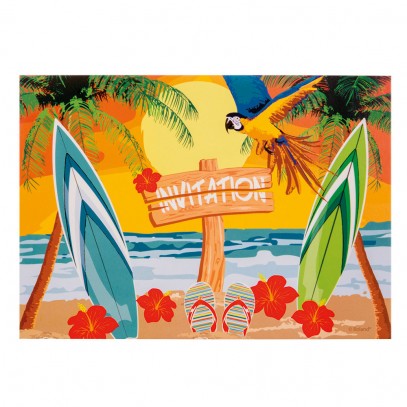 Hawaii Beach Party Einladungskarten 6 Stück