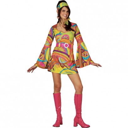 Holly Retro Go-Go Hippie Kostüm