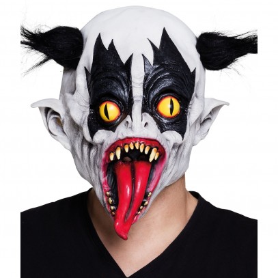 Horror Clown Maske mit schwarzen Haaren