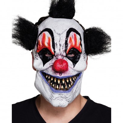 Horror Psycho Clown Maske mit Haaren