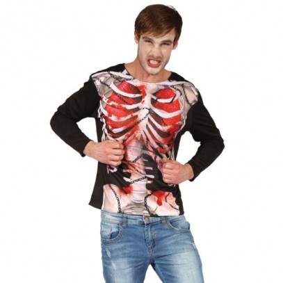 Horror Skelett 3D Shirt für Herren