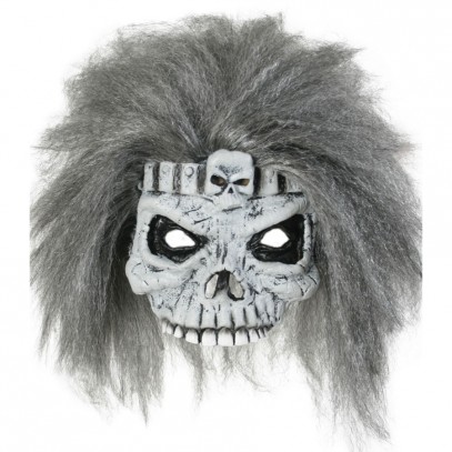 Horror Skull Boss Maske mit Haaren