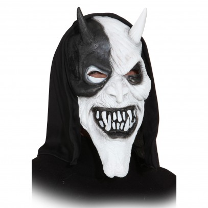 Horror Teufels Maske schwarz-weiß