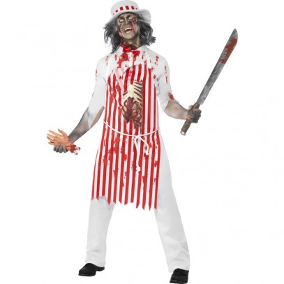 Horror Zombie Fleischer Koch Kostüm