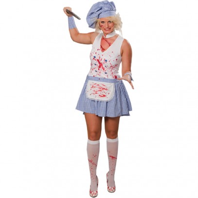 Blutige Horror-Köchin Kostüm für Damen