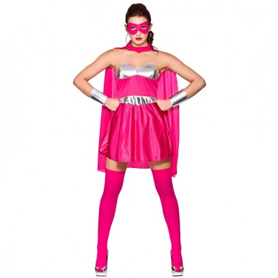Hot Superhero Damenkostüm pink