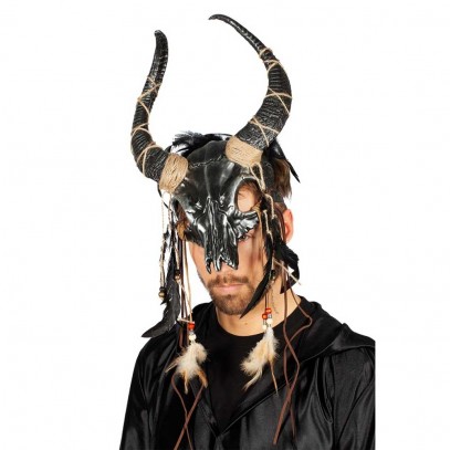Büffel Skelett Maske schwarz