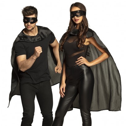 Superhero Set Cape und Maske Schwarz