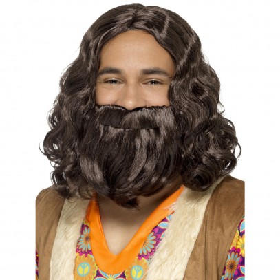 Jesu Hippie Perücke mit Bart