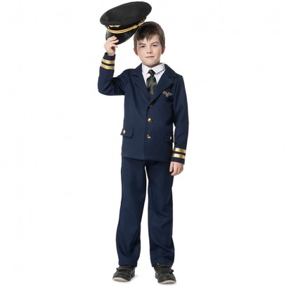 Junior Flugkapitän Pilot Kinderkostüm Deluxe 1