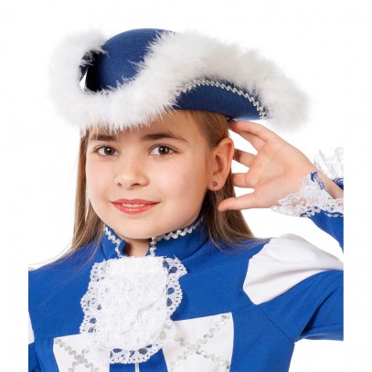 Karnevals tanzender Mariechen Hut Blau