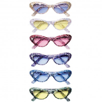 Katzenauge 70er Jahre Glitter Brille